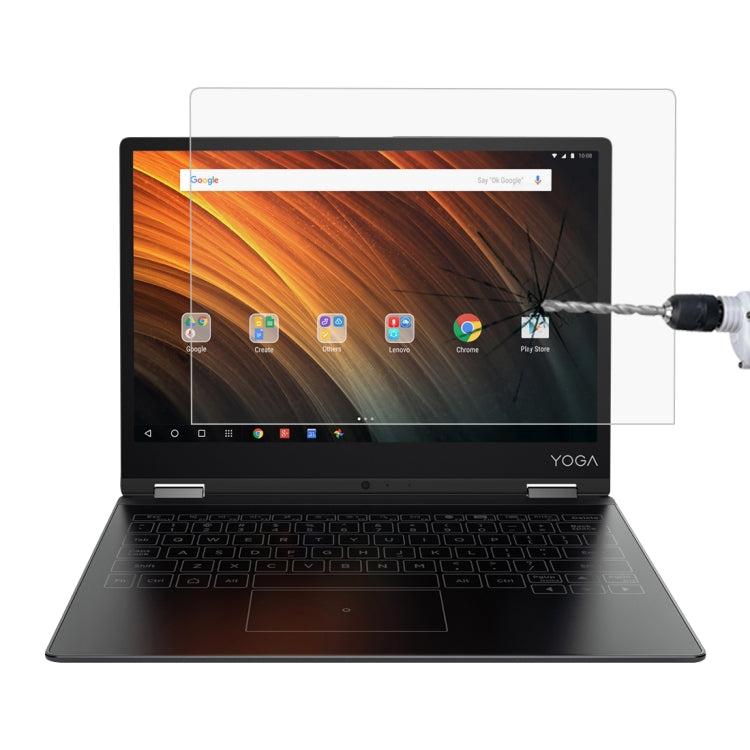 Película de vidro temperado de ecrã completo com dureza de superfície 9H 0,4mm para Lenovo YOGA A12, Yoga A12