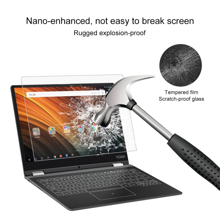 Película de vidro temperado de ecrã completo com dureza de superfície 9H 0,4mm para Lenovo YOGA A12, Yoga A12