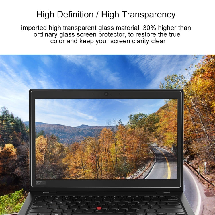 Película de vidro temperado de ecrã completo com dureza de superfície 9H 0,4mm para Lenovo ThinkPad L380 Yoga 13,3 polegadas, L380 Yoga
