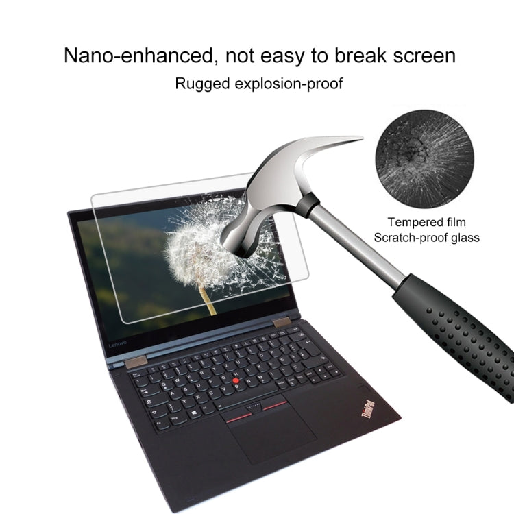 Película de vidro temperado de ecrã completo com dureza de superfície 9H 0,4mm para Lenovo ThinkPad Yoga 370 13,3 polegadas, Yoga 370