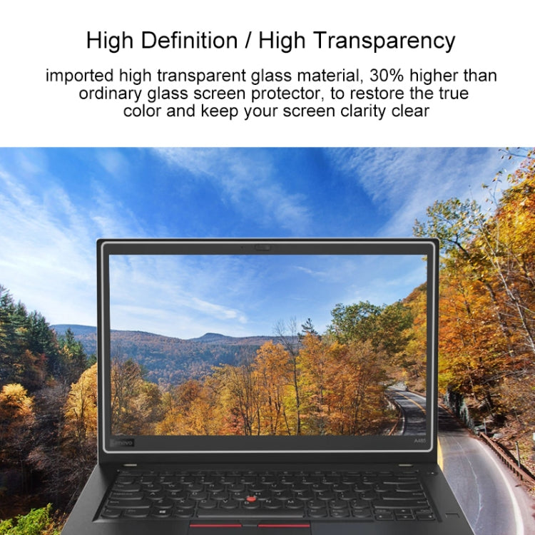 Película de vidro temperado de ecrã completo com dureza de superfície 9H 0,4mm para Lenovo ThinkPad A485 14 polegadas, Lenovo A485