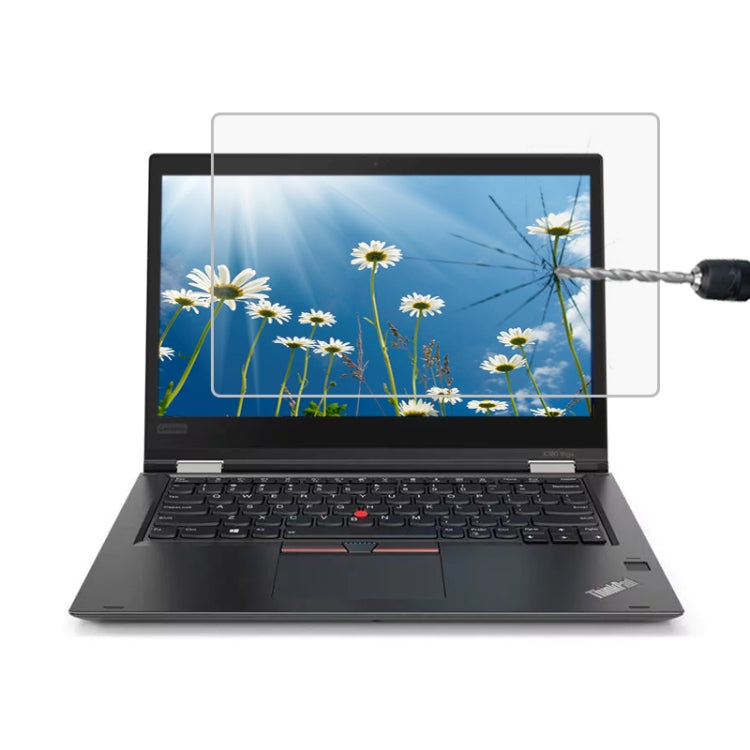 Película de vidro temperado de ecrã completo com dureza de superfície 9H 0,4mm para Lenovo ThinkPad X380 Yoga 13,3 polegadas, X380 Yoga