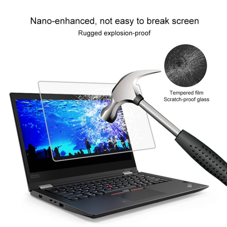 Película de vidro temperado de ecrã completo com dureza de superfície 9H 0,4mm para Lenovo ThinkPad X380 Yoga 13,3 polegadas, X380 Yoga