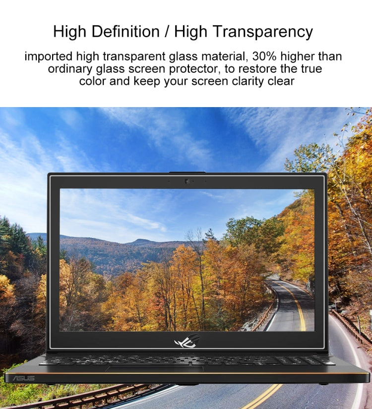 Película protetora de vidro temperado HD para ecrã de portátil ASUS ROG GU501 15,6 polegadas, Para ASUS ROG GU501 15,6 polegadas