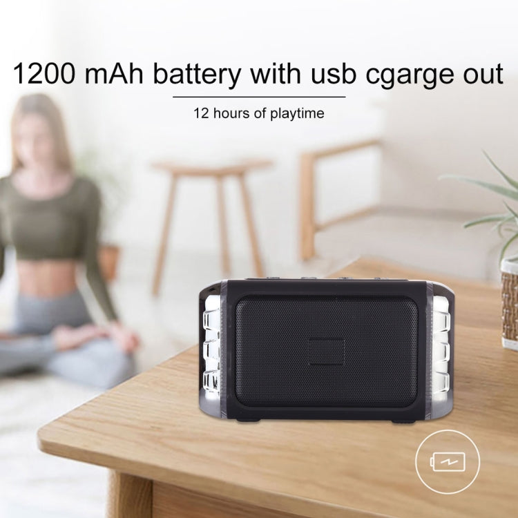 Coluna Sem Fios Portátil LN-22 DC 5V com Chamadas Mãos Livres e Luz LED Colorida Dupla, Suporta USB, Cartão TF e AUX 3,5mm, LN-22
