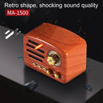Coluna Retro Bluetooth HiFi Angel MA-1500 com Luz LED Colorida, Suporta USB, FM e AUX 3,5mm