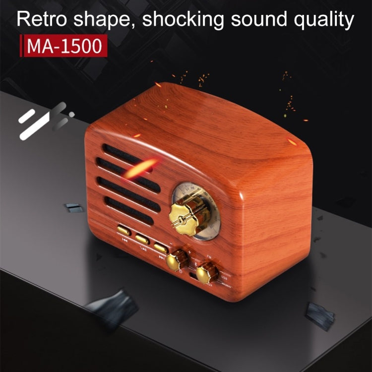 Coluna Retro Bluetooth HiFi Angel MA-1500 com Luz LED Colorida, Suporta USB, FM e AUX 3,5mm
