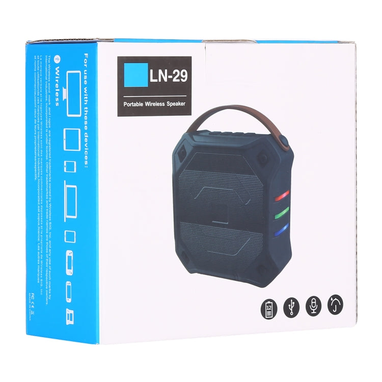 Coluna portátil sem fios LN-29 DC 5V com chamadas mãos-livres, suporte para USB e cartão TF, LN-29
