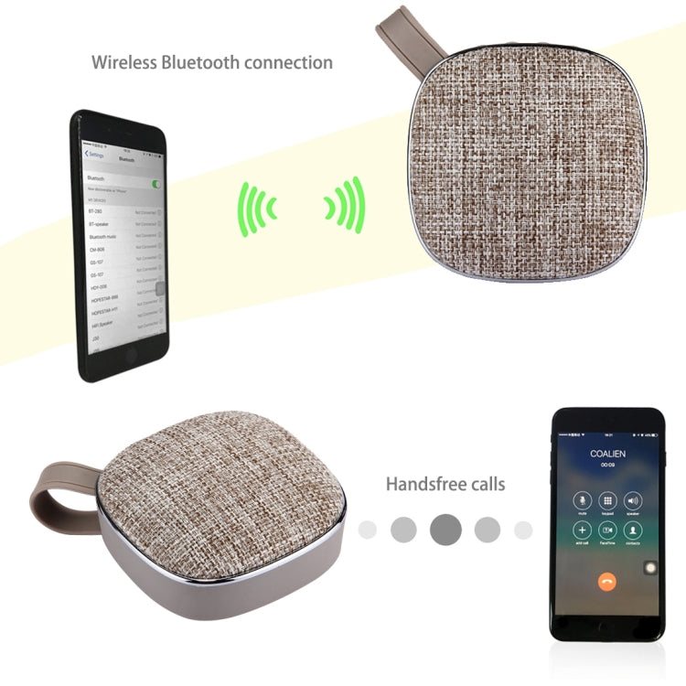 Coluna estéreo Bluetooth portátil X25 com design em tecido, microfone incorporado, suporte para chamadas mãos-livres, cartão TF e entrada AUX, distância Bluetooth: 10m