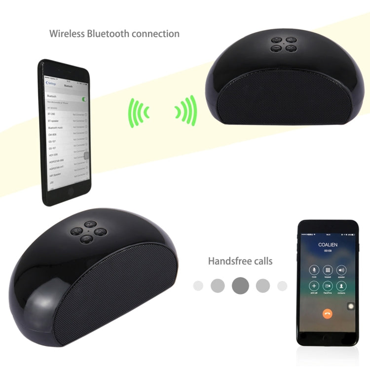 com microfone incorporado, suporte para chamadas mãos-livres, cartão TF, entrada AUX e rádio FM, distância Bluetooth: 10m