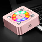 Coluna estéreo Bluetooth portátil A9 com microfone incorporado e luz, suporte para chamadas mãos-livres, cartão TF e entrada AUX, distância Bluetooth: 10m, com luz (dourado), com luz (preto), com luz (rosa dourado)