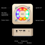 Coluna estéreo Bluetooth portátil A9 com microfone incorporado e luz, suporte para chamadas mãos-livres, cartão TF e entrada AUX, distância Bluetooth: 10m, com luz (dourado), com luz (preto), com luz (rosa dourado)