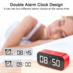 Coluna Mini Bluetooth 5.0 AEC BT501 com LED, Despertador, Relógio e Espelho, Suporta Cartão TF de 32G, BT501