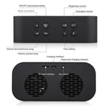 Coluna Mini Bluetooth 5.0 AEC BT501 com LED, Despertador, Relógio e Espelho, Suporta Cartão TF de 32G, BT501