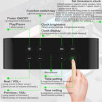 Coluna Mini Bluetooth 5.0 AEC BT501 com LED, Despertador, Relógio e Espelho, Suporta Cartão TF de 32G, BT501