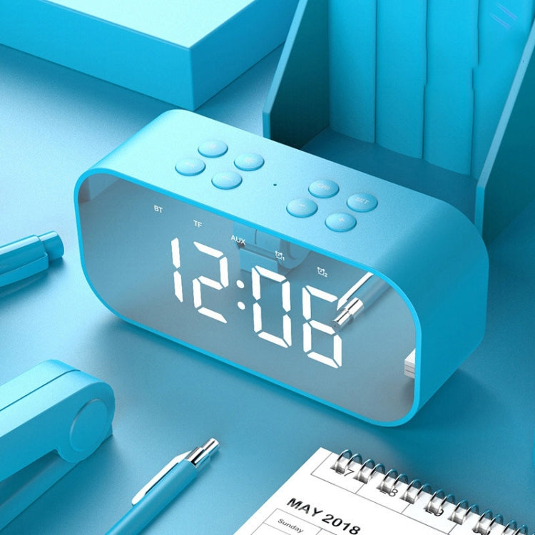 Coluna Mini Bluetooth 5.0 AEC BT501 com LED, Despertador, Relógio e Espelho, Suporta Cartão TF de 32G, BT501