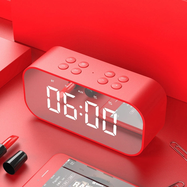 Coluna Mini Bluetooth 5.0 AEC BT501 com LED, Despertador, Relógio e Espelho, Suporta Cartão TF de 32G, BT501