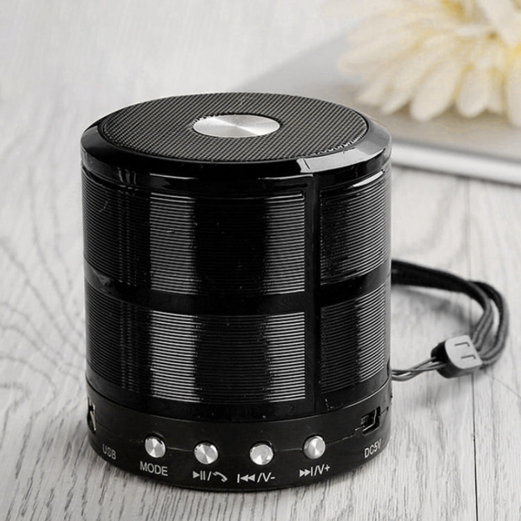 Coluna Bluetooth WS-887 com Cordão, Suporta Chamadas Mãos Livres, Rádio FM, Disco U, Cartão TF e Entrada AUX