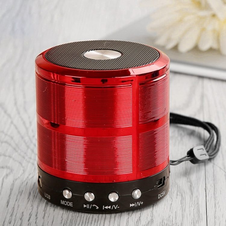 Coluna Bluetooth WS-887 com Cordão, Suporta Chamadas Mãos Livres, Rádio FM, Disco U, Cartão TF e Entrada AUX