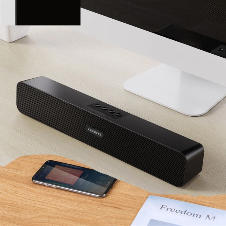 Rádio Multimédia Bluetooth LEERFEI E91 10W em Forma de Barra Longa com Duas Colunas, Suporta Cartão TF / Disco U / Entrada AUX 3,5mm