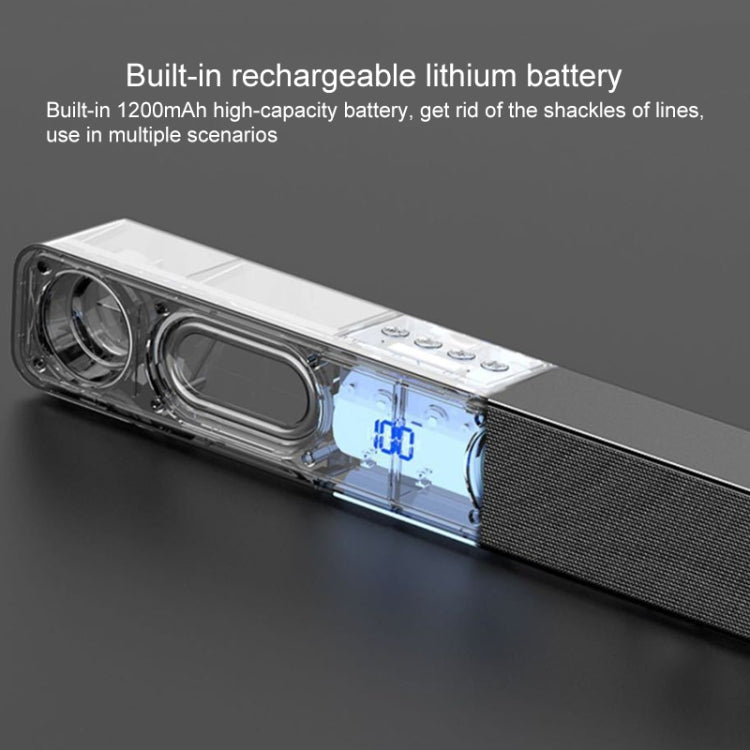 Rádio Multimédia Bluetooth LEERFEI E91 10W em Forma de Barra Longa com Duas Colunas, Suporta Cartão TF / Disco U / Entrada AUX 3,5mm