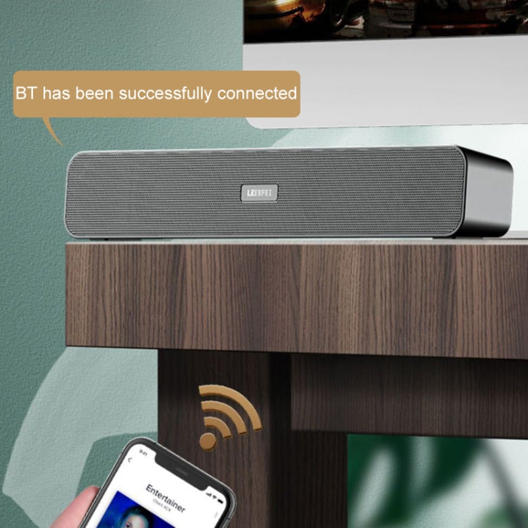 Rádio Multimédia Bluetooth LEERFEI E91 10W em Forma de Barra Longa com Duas Colunas, Suporta Cartão TF / Disco U / Entrada AUX 3,5mm
