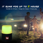 Coluna Estéreo Bluetooth Sem Fios Portátil T&G TG168 com Alça, Microfone Integrado, Suporta Luz LED Intermitente, Cartão TF, Disco U, Entrada AUX e Rádio FM, TG168
