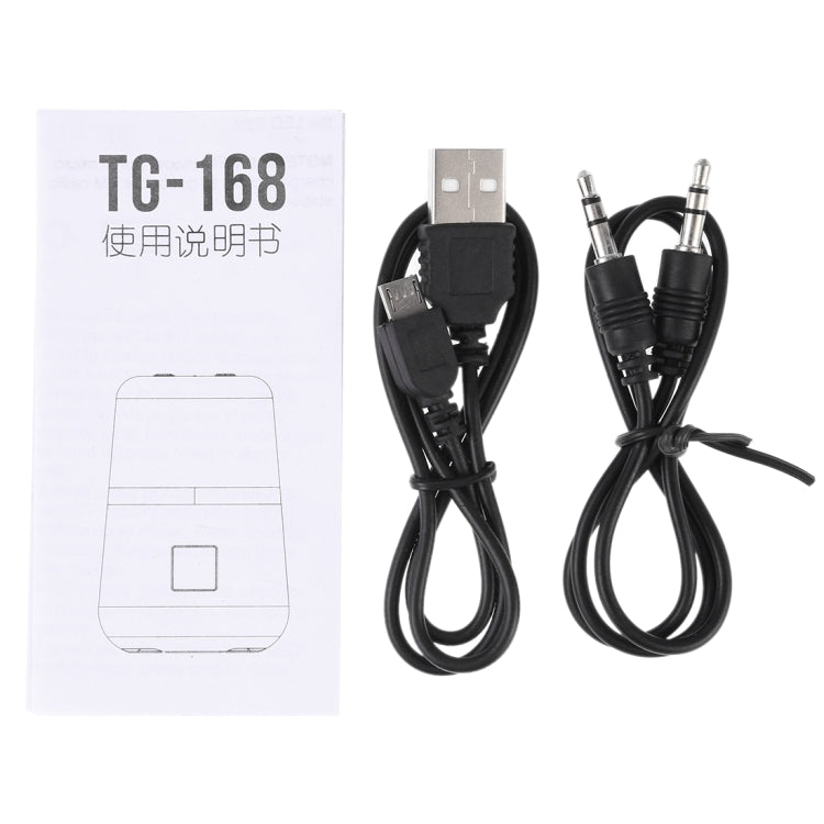 Coluna Estéreo Bluetooth Sem Fios Portátil T&G TG168 com Alça, Microfone Integrado, Suporta Luz LED Intermitente, Cartão TF, Disco U, Entrada AUX e Rádio FM, TG168