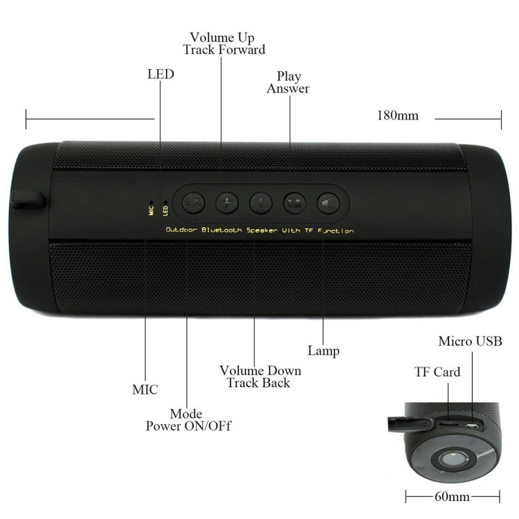 Com microfone incorporado, LED e gancho para pendurar, suporta chamadas mãos-livres e cartão TF, distância Bluetooth: 10m