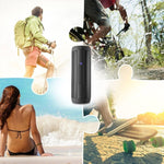 Com microfone incorporado, LED e gancho para pendurar, suporta chamadas mãos-livres e cartão TF, distância Bluetooth: 10m