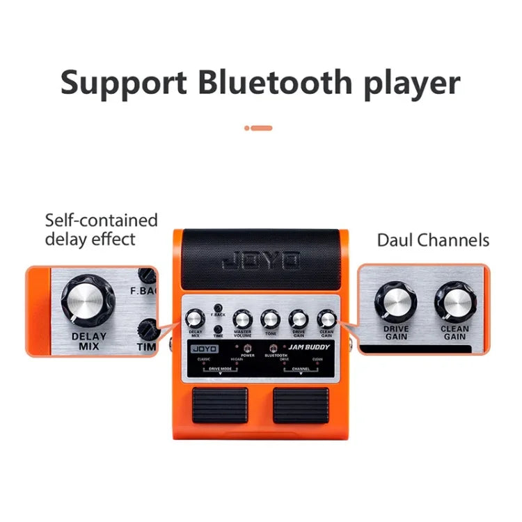 JOYO JAM BUDDY Bluetooth 4.0 Altifalante Pequeno para Guitarra com Duplo Canal e Efector com Carregamento