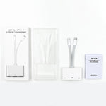 Adaptador NK-107 Pro 3 em 1 USB-C / Type-C + 8 pinos macho para USB + RJ45 + 8 pinos fêmea para carregamento, NK-107 Pro