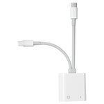 Adaptador NK-1035 Pro 2 em 1 USB-C / Type-C + 8 pinos macho para RJ45 + 8 pinos fêmea para carregamento, NK-1035 Pro