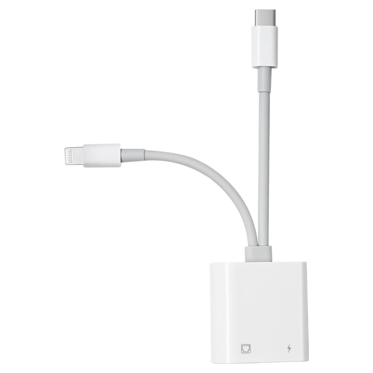 Adaptador NK-1035 Pro 2 em 1 USB-C / Type-C + 8 pinos macho para RJ45 + 8 pinos fêmea para carregamento, NK-1035 Pro