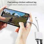 Adaptador NK-1035 Pro 2 em 1 USB-C / Type-C + 8 pinos macho para RJ45 + 8 pinos fêmea para carregamento, NK-1035 Pro