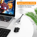 Adaptador HUB USB-C / Tipo-C para Ethernet Gigabit RJ45 & 3 x USB 3.0, Computador Externo Tablet Telefone Universal, Ethernet Gigabit
