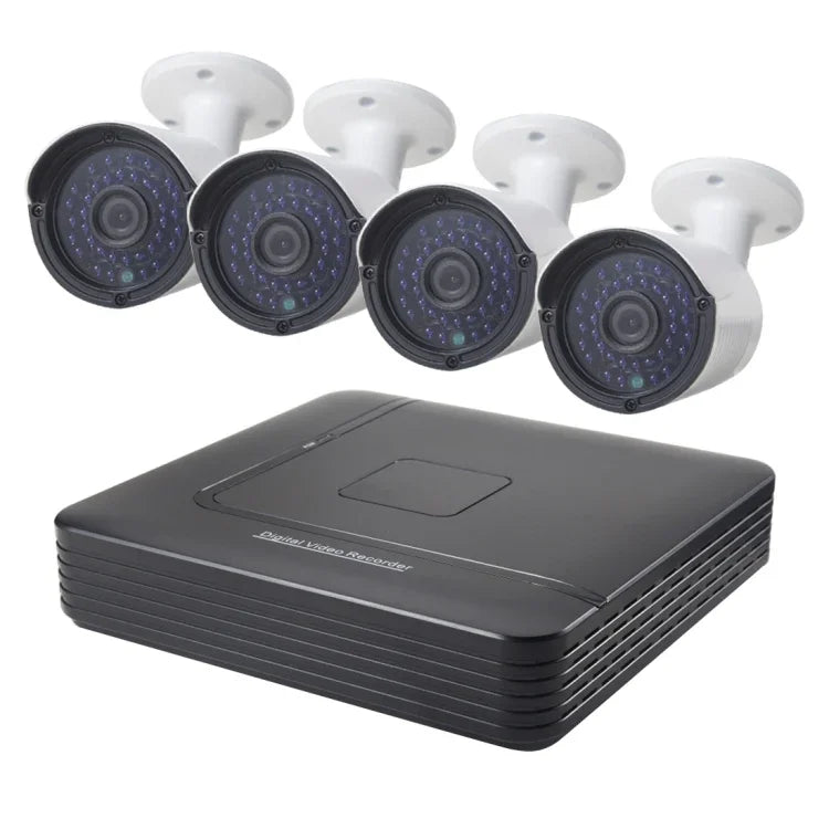 Kit NVR com 4 Câmaras IP Bullet, Suporta Visão Noturna / Detecção de Movimento, Distância IR: 20m, A4B2/Kit 720P, A4B2/Kit 1080P, A4B2/Kit 960P