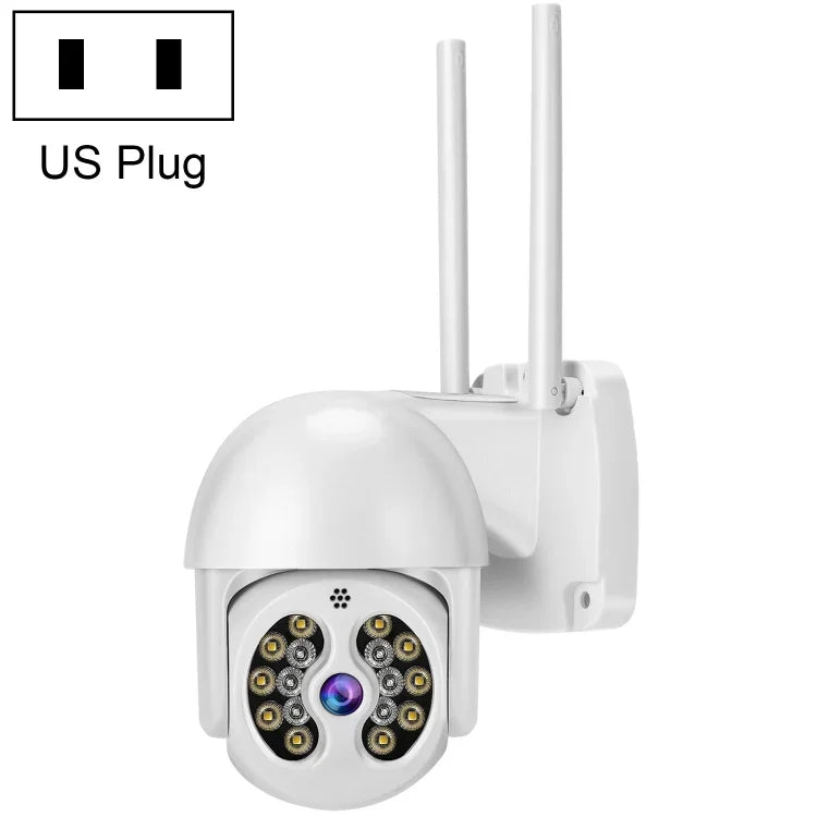 Tuya QX56 Câmara IP Sem Fios 2.4G IP66 Impermeável 3.0 Megapixels, Suporta Amazon Alexa & Google Home & Detecção de Movimento & Áudio Bidirecional & Visão Noturna a Cores & Cartão TF, Ficha EU, Suporta Amazon Alexa & Google Home