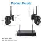 ESCAM WNK618 Câmara Dome Sem Fios de 3.0 Milhões de Pixels, Sistema de Segurança NVR HD de 8 Canais, Suporta Detecção de Movimento, Áudio Bidirecional, Visão Noturna a Cores e Cartão TF, Plugue UE, WNK618