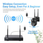 ESCAM WNK618 Câmara Dome Sem Fios de 3.0 Milhões de Pixels, Sistema de Segurança NVR HD de 8 Canais, Suporta Detecção de Movimento, Áudio Bidirecional, Visão Noturna a Cores e Cartão TF, Plugue UE, WNK618