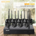 Sistema de Segurança NVR Sem Fios ESCAM WNK614 HD 3.0 Megapixels 8 Canais + 4 IPC, Plugue AU, WNK614
