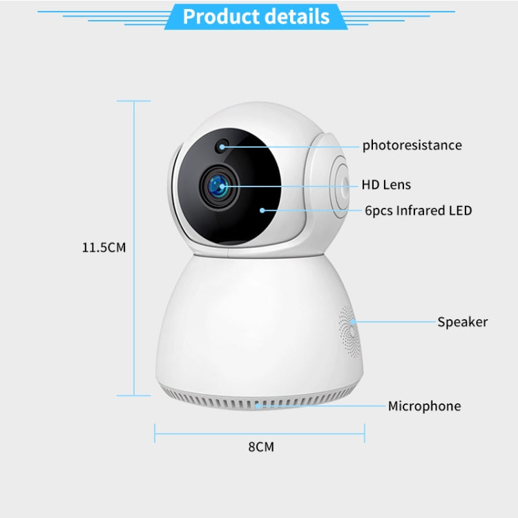 Câmara IP Pan-Tilt V380 YT24 3.0MP WiFi de Segurança Inteligente, Suporta Cartão TF / Áudio Bidirecional / Detecção de Movimento / Visão Noturna, YT24 3.0MP