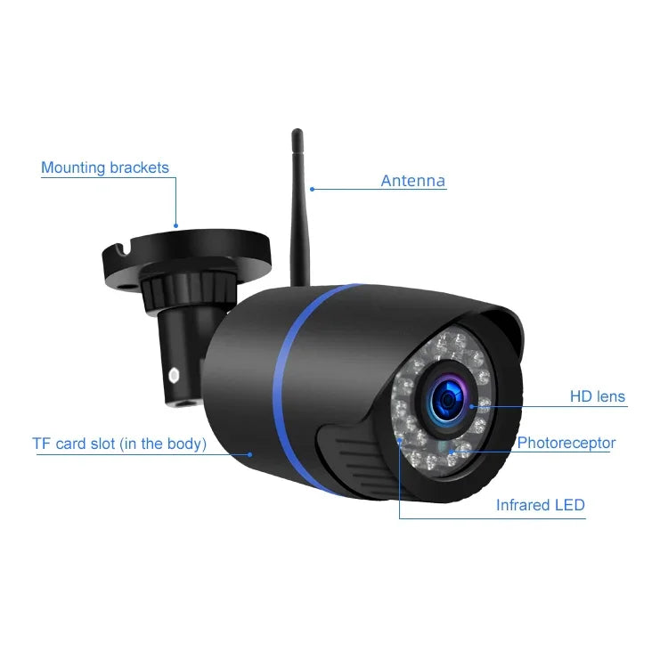 Q4 Câmara IP Sem Fios 2.0 Milhões de Pixels 1080P HD, Suporta Deteção de Movimento & Áudio Bidirecional & Visão Noturna por Infravermelhos & Cartão TF, Ficha US, Q4