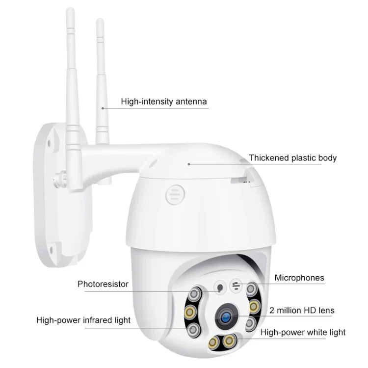 Câmara IP WiFi HD 1080P QX21, Suporta Visão Noturna & Detecção de Movimento & Áudio Bidirecional & Cartão TF, Ficha AU, QX21