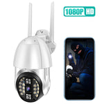 Câmara Panorâmica PTZ WIFI Rotativa 360 Graus 1080P QX33, Suporta Cor Total Dia e Noite & Intercomunicador de Voz Bidirecional & Alarme de Detecção de Movimento & Reprodução de Vídeo & Cartão TF de 64GB, Ficha AU, QX33