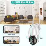 Câmara Panorâmica PTZ WIFI Rotativa 360 Graus 1080P QX33, Suporta Cor Total Dia e Noite & Intercomunicador de Voz Bidirecional & Alarme de Detecção de Movimento & Reprodução de Vídeo & Cartão TF de 64GB, Ficha AU, QX33