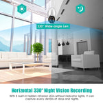 Câmara Panorâmica PTZ WIFI Rotativa 360 Graus 1080P QX33, Suporta Cor Total Dia e Noite & Intercomunicador de Voz Bidirecional & Alarme de Detecção de Movimento & Reprodução de Vídeo & Cartão TF de 64GB, Ficha AU, QX33