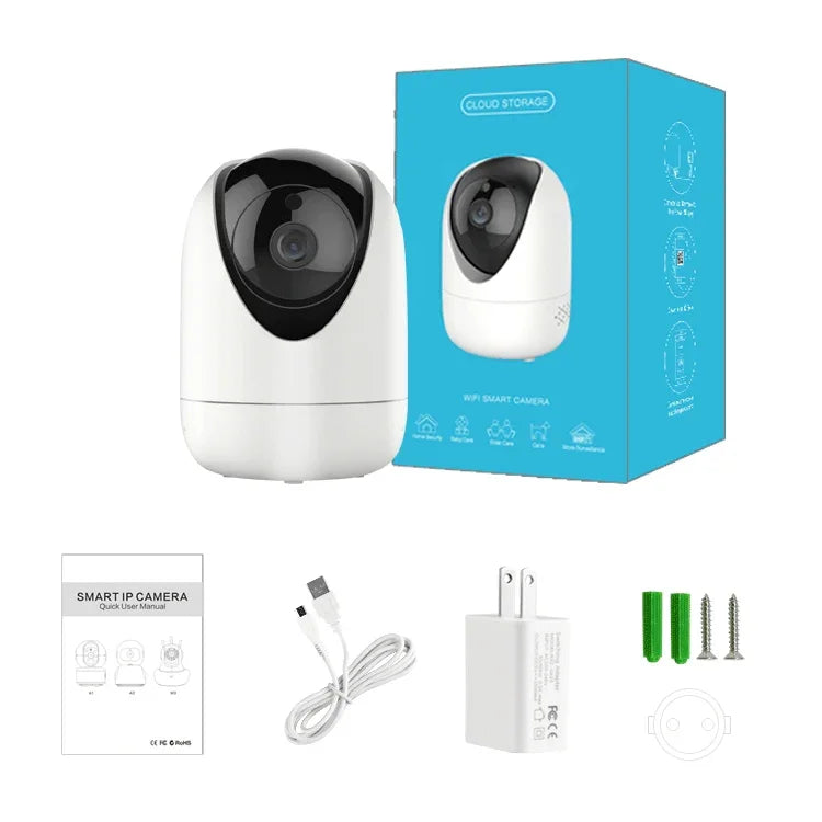 Câmara de Rede Interior Sem Fios HD YT47 com Cabeça Oscilante, Suporta Deteção de Movimento, Visão Noturna Infravermelha e Cartão Micro SD, Ficha AU, YT47