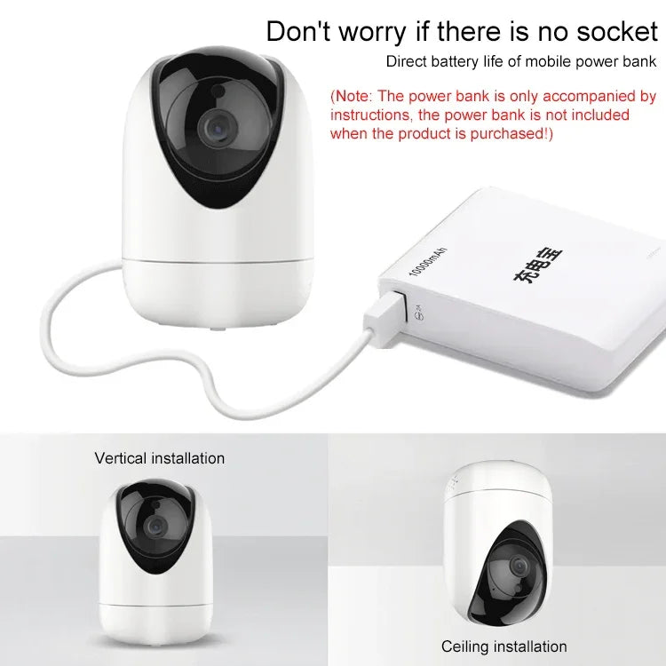 Câmara de Rede Interior Sem Fios HD YT47 com Cabeça Oscilante, Suporta Deteção de Movimento, Visão Noturna Infravermelha e Cartão Micro SD, Ficha AU, YT47