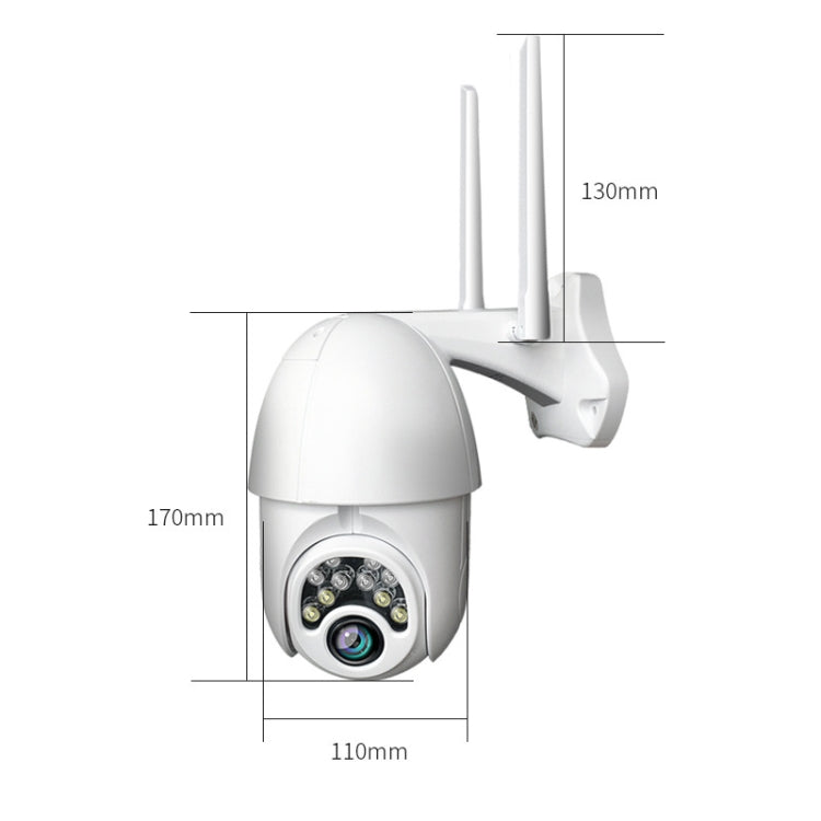 Câmara HD WiFi Sem Fios com 10 Luzes IR Visão Noturna Q10 para Exterior com Rotação Remota por Telemóvel, Suporta Vídeo de Deteção de Movimento / Alarme e Gravação, Ficha UK, Q10 Visão Noturna IR